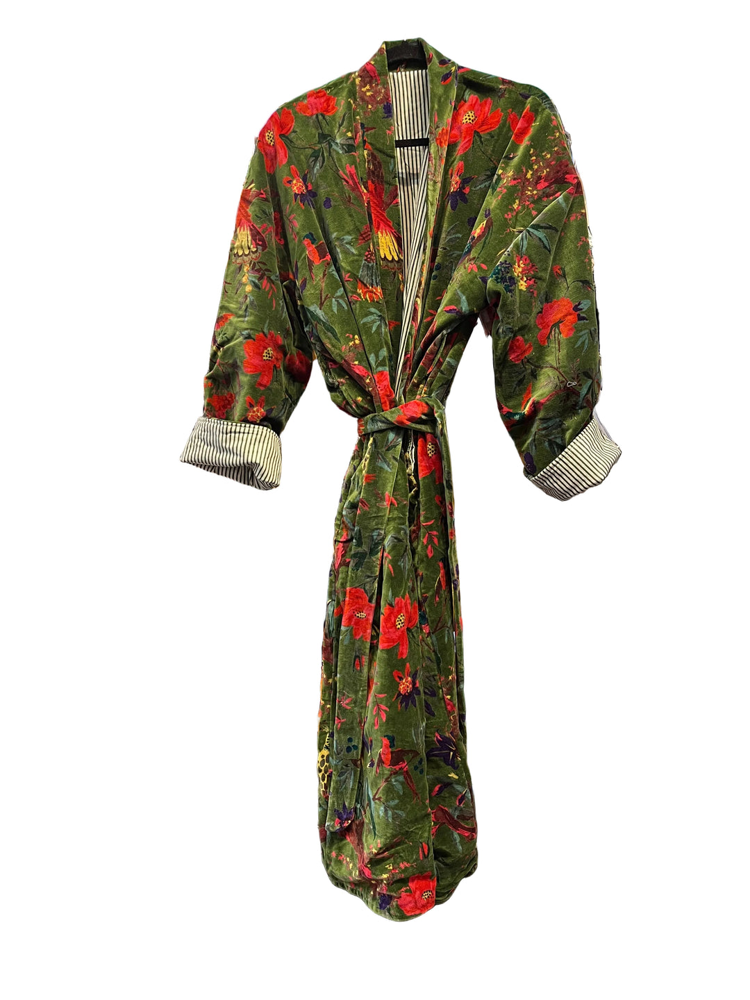 Velvet Dressing Gown - Green Floral Costelloe + Costelloe Velvet Dressing Gown - Green Floral Costelloe + Costelloe